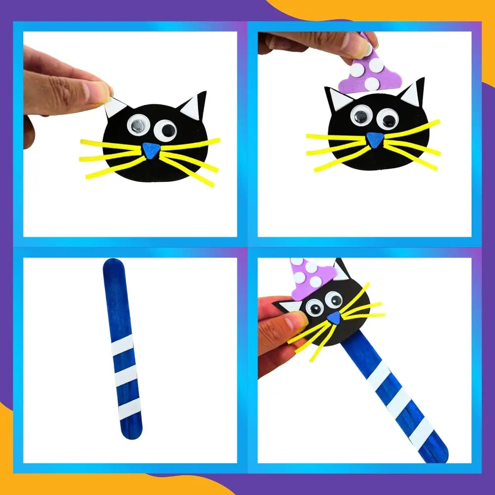 4E’s Novelty 12 Pack Halloween Bookmark Craft Kit – Foam Crafts for Kids Ages 4-8 8-12 Classroom Fun - Arts & Crafts