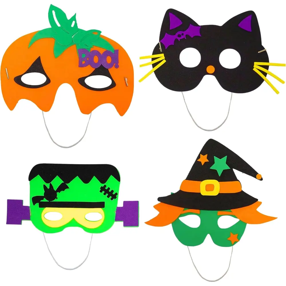 4E’s Novelty 12 Pack Halloween DIY Mask Craft Kit – Foam Crafts for Kids Ages 3 + Party & Classroom Fun