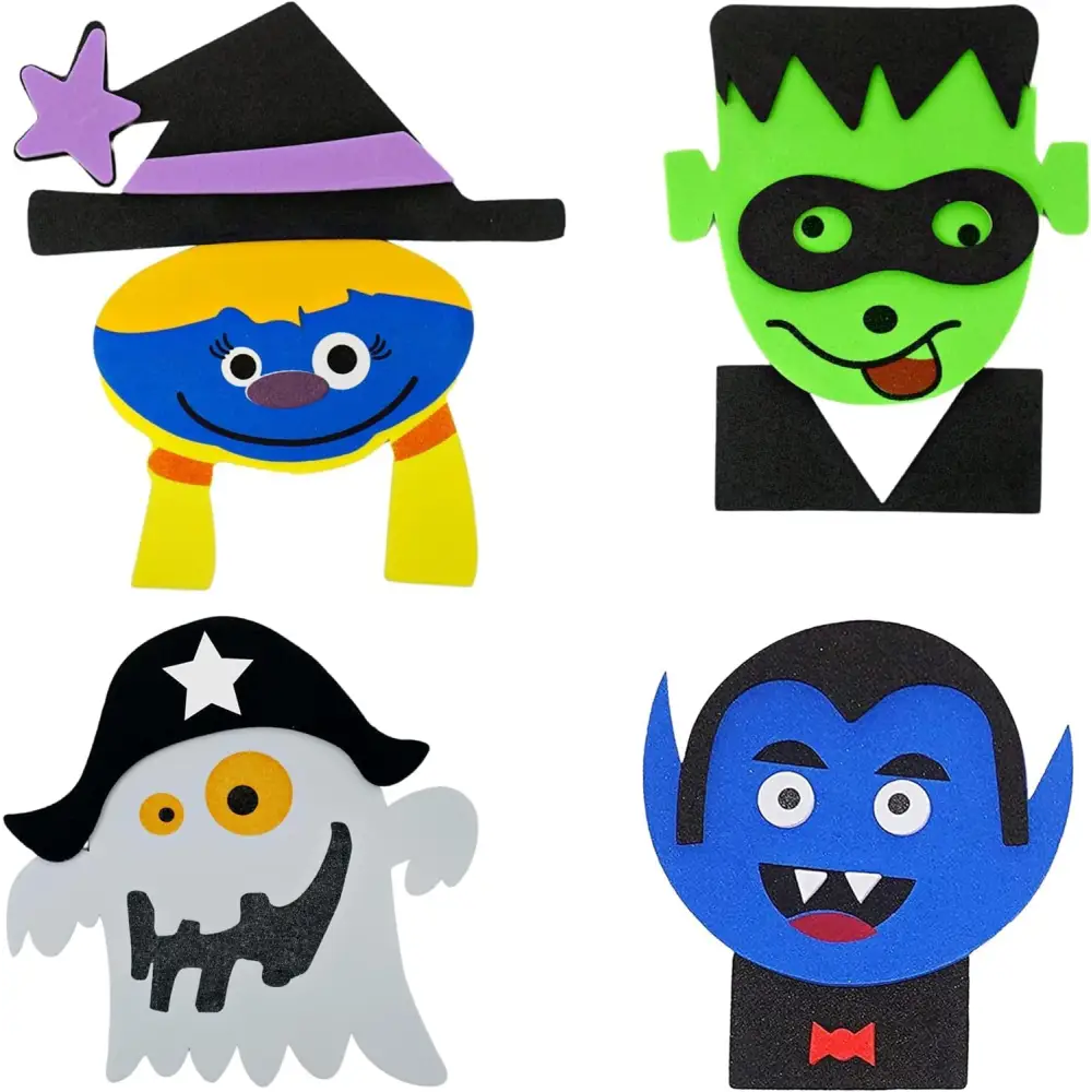 4E’s Novelty 12 Pack Halloween Magnetic Monster Craft Kit – Foam Crafts for Kids Ages 3-12 Party Fun - Arts & Crafts