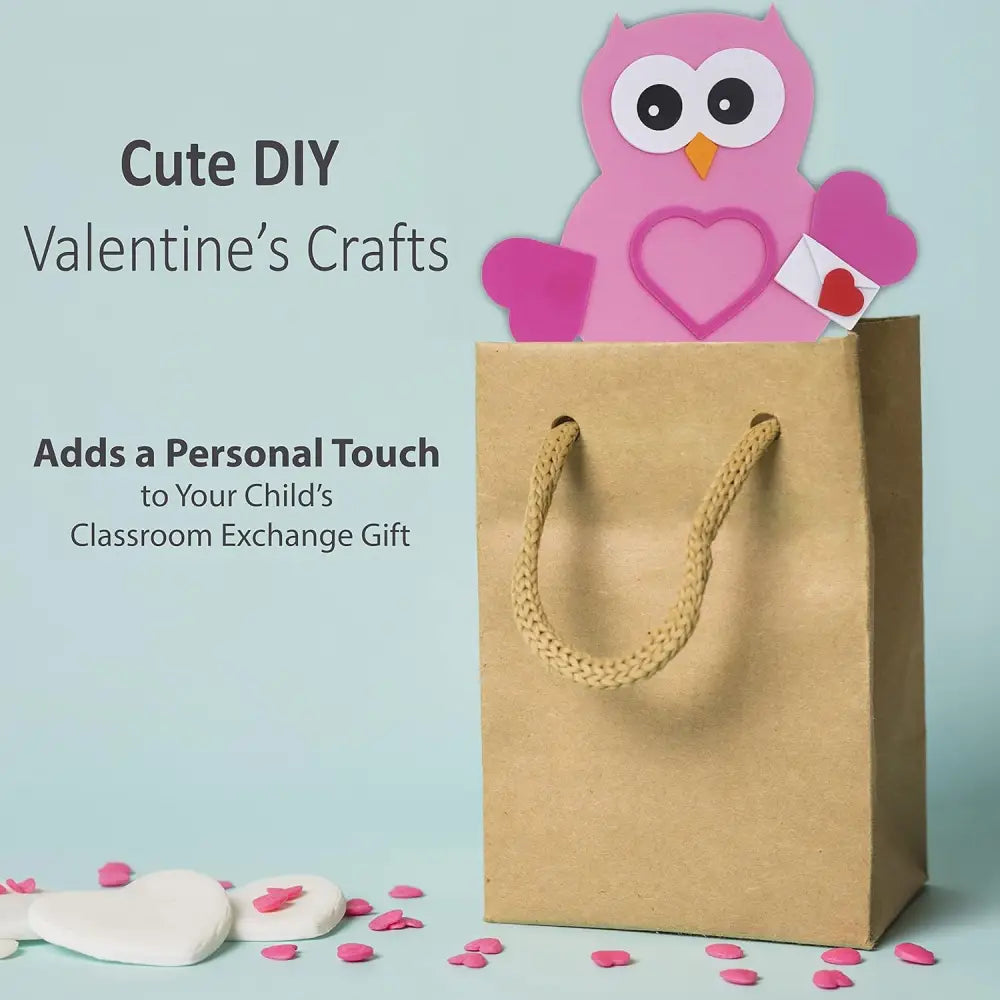 4Eโs Novelty 12-Pack Owl Magnet Valentine Crafts โ Fun DIY Foam Crafts for Kidsโ Classroom