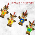 4E’s Novelty 12 Pack Reindeer Foam Craft Kit - Easy DIY Reindeer Ornament Craft Christmas Crafts for Kids 4-12