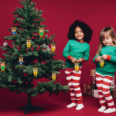 4E’s Novelty 12 Pack Reindeer Foam Craft Kit - Easy DIY Reindeer Ornament Craft Christmas Crafts for Kids 4-12