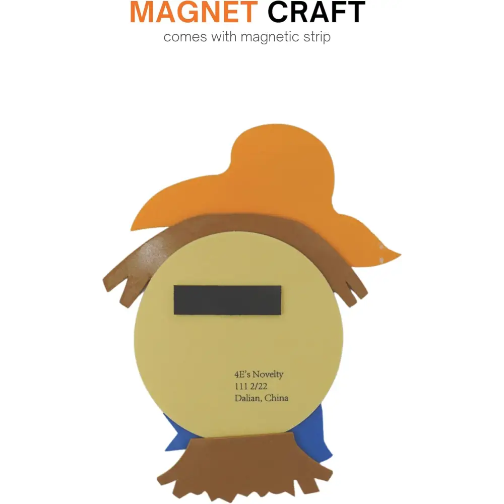 4Eโs Novelty 12 Pack Scarecrow Crafts for Kids - Fun Fall Crafts for Kids Bulk with Self Adhesive Scarecrow Face