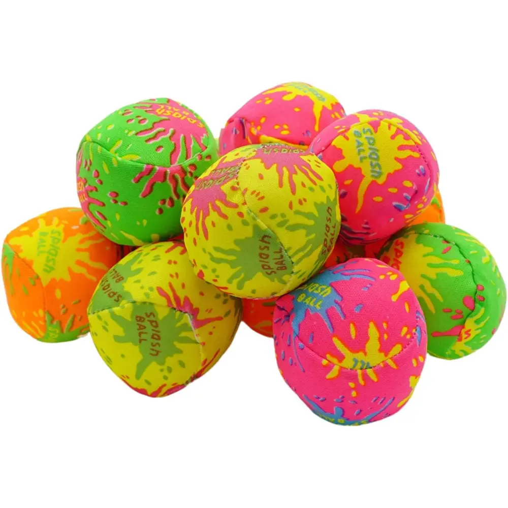 4E’s Novelty 12 Pack Water Bomb Splash Balls – 2’’ Sponge Balls for Pool Party Kids