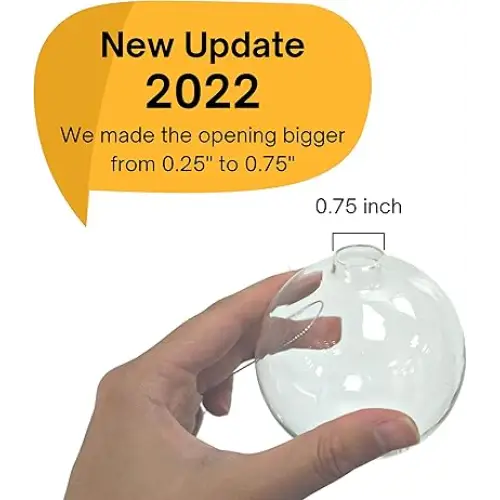 4E’s Novelty 12-Piece Ornament: 6 round 6 flat clear 80mm shatterproof ball for crafts fillable for DIY project.