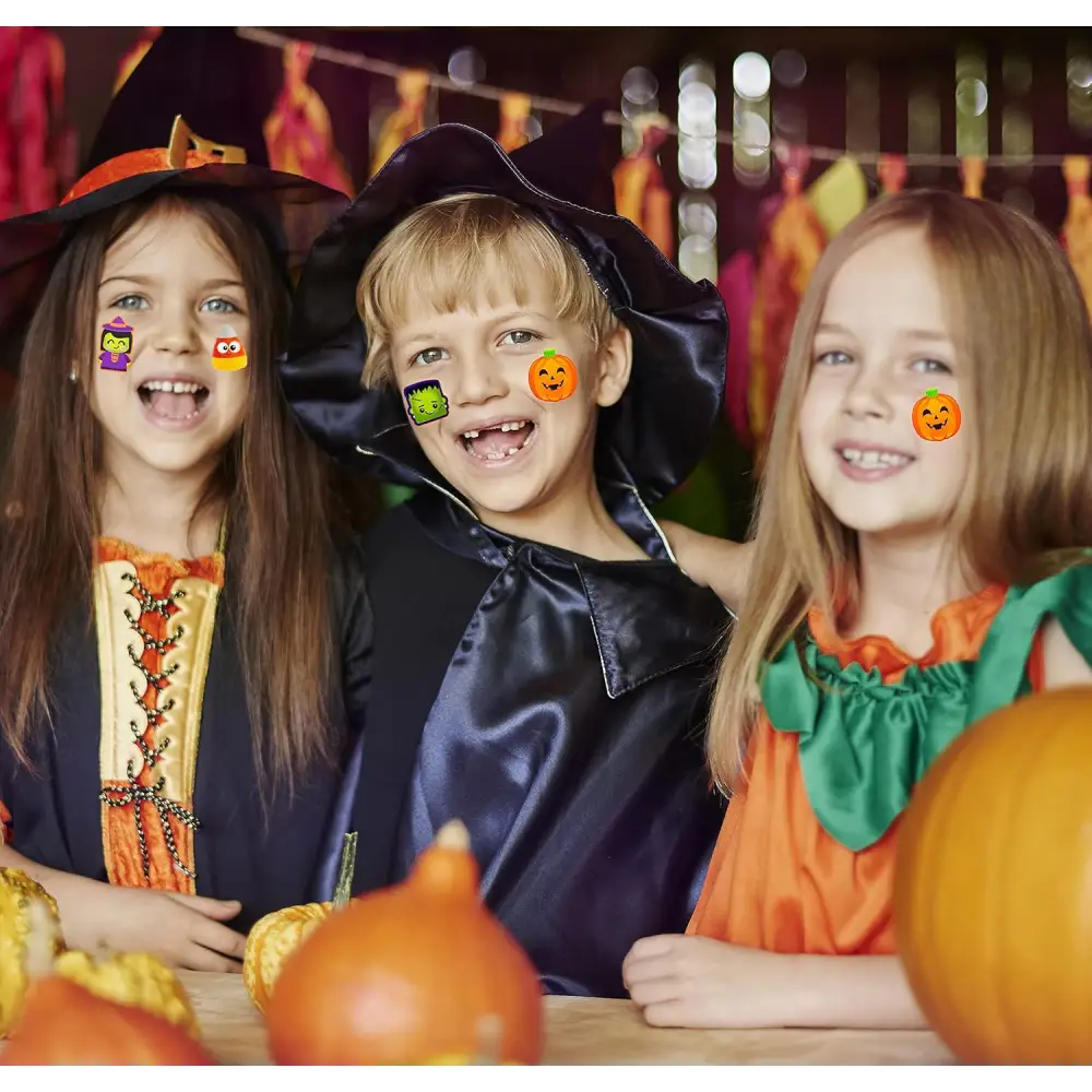4E’s Novelty 144 Halloween Tattoos for Kids – 2’’ Non-Toxic Pre-Cut Temporary Tattoos Goodie Bag Fillers - Arts & Crafts