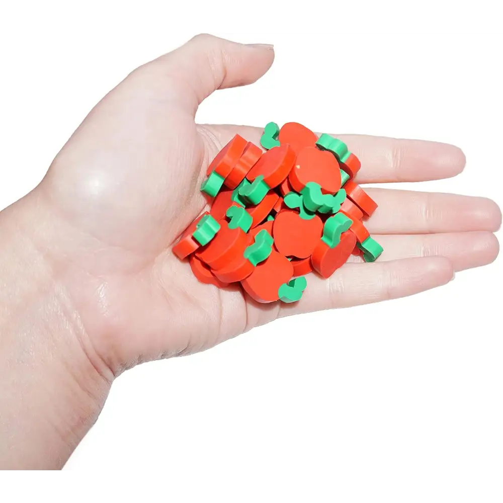 4Eโs Novelty 144 Mini Apple Erasers: Perfect for Classroom Math Manipulatives Welcome Back to School Gifts Teacher