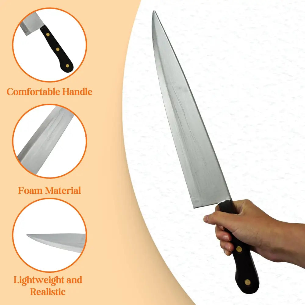 4Eโs Novelty 17.5โโ Fake Knife Movie Prop - Realistic Prop Knife Prank Knife Foam Toy Knife for Kids Halloween Knives