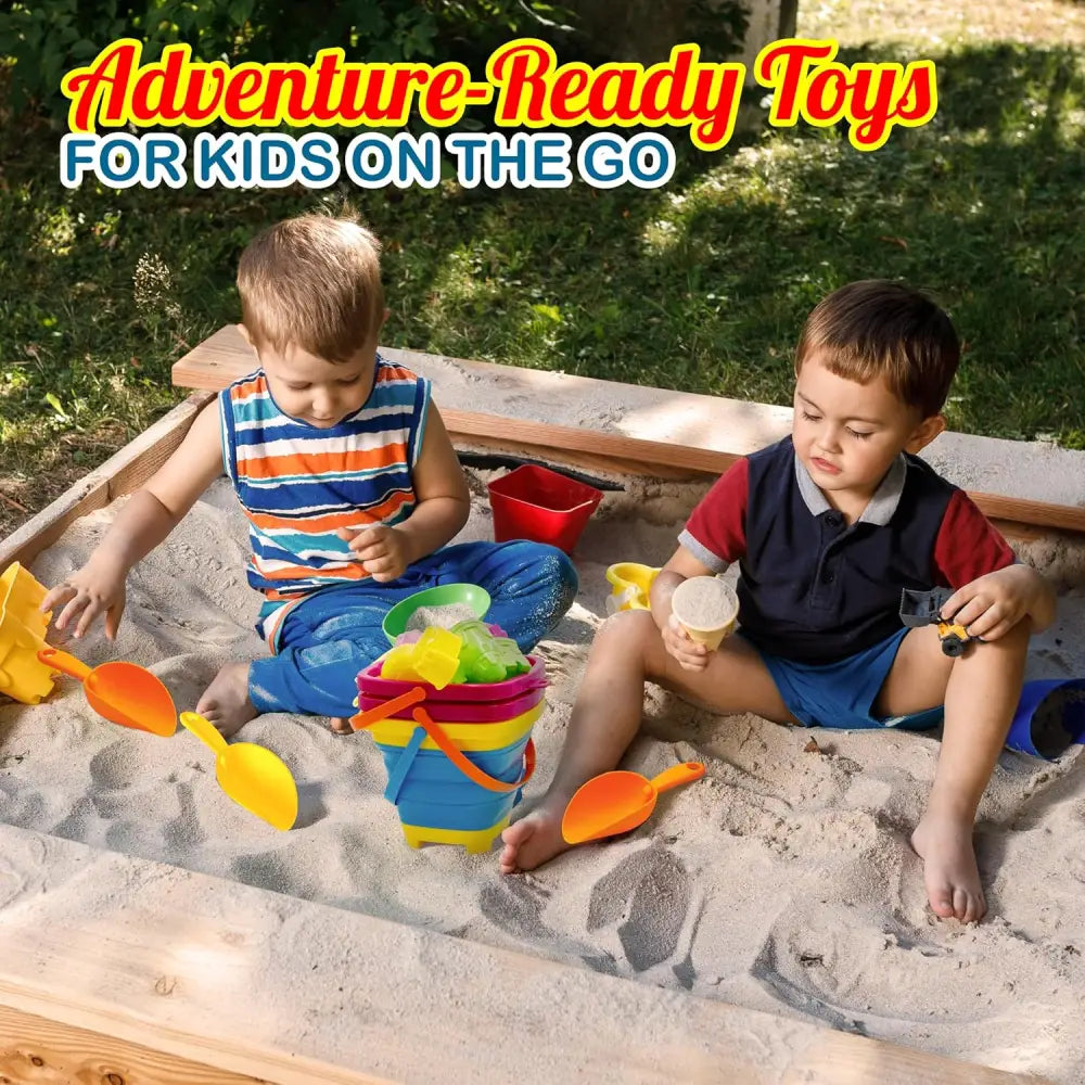 4E’s Novelty 17 Pcs Beach Toys Set – Collapsible Beach Toys - Beach & Sand Toys