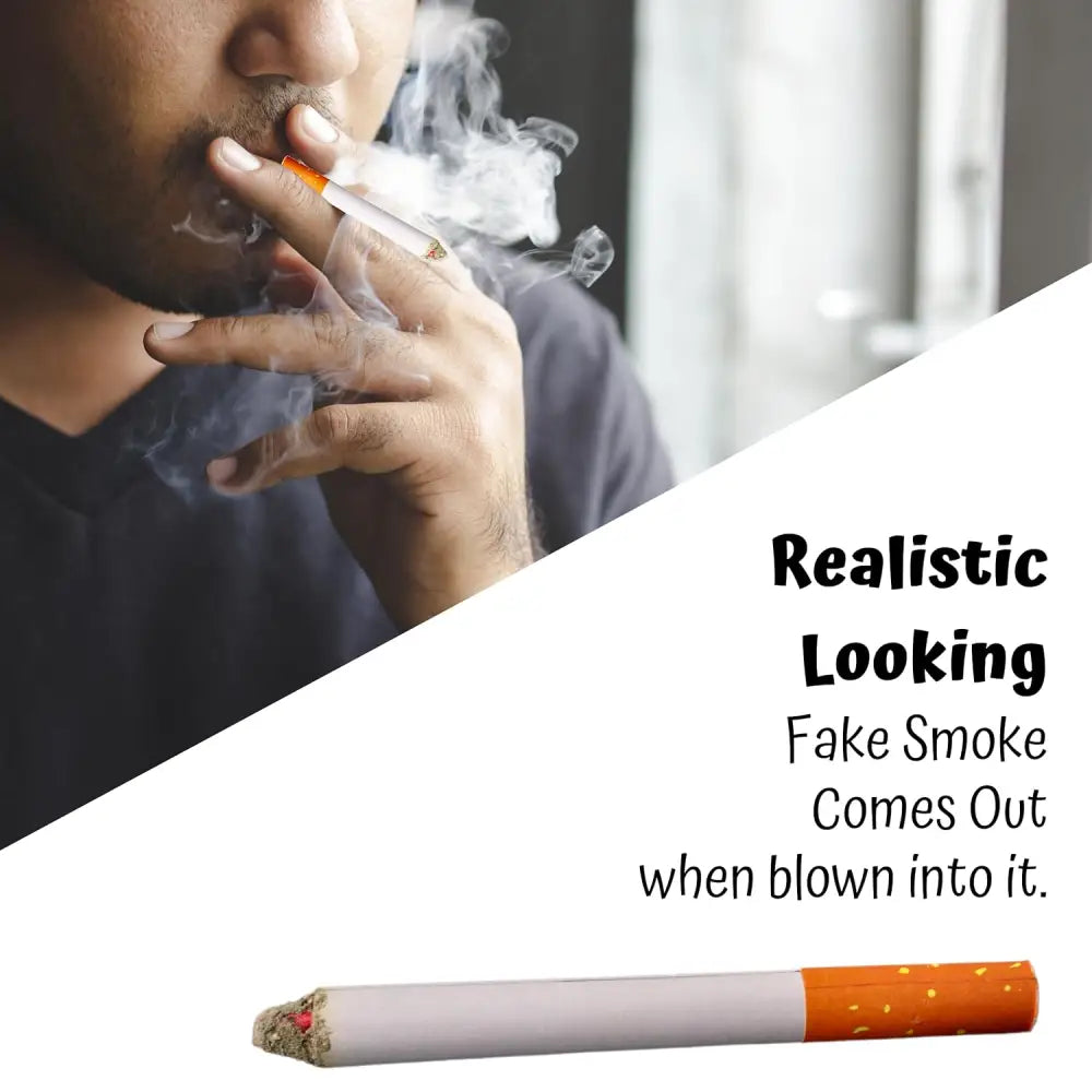 4E’s Novelty 2 Fake Cigarettes & 2 Long Cigarette Holders – 3.25’’ Prop Cigarettes with Smoke 13.25’’ Holder