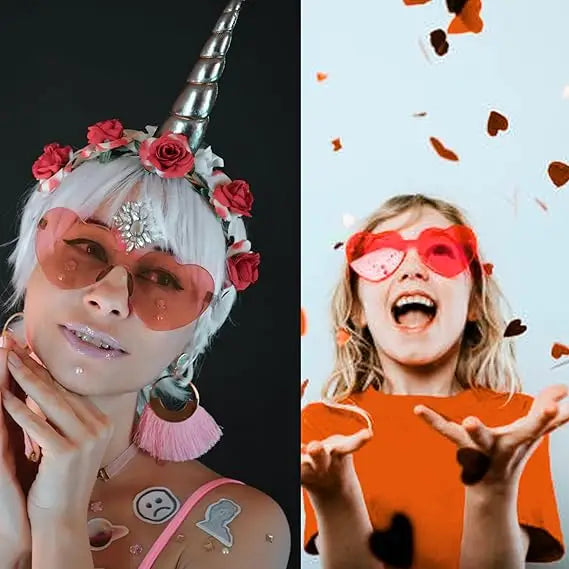 4E’s Novelty 2-Pack Heart Sunglasses for Women – Cute Accessories for Valentine’s or Mardi Gras