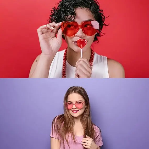 4E’s Novelty 2-Pack Heart Sunglasses for Women – Cute Accessories for Valentine’s or Mardi Gras