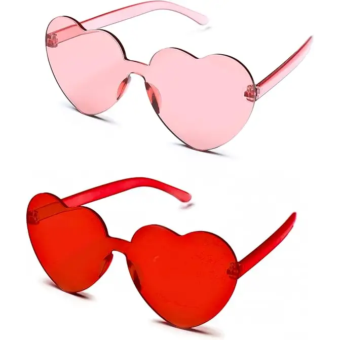 4E’s Novelty 2-Pack Heart Sunglasses for Women – Cute Accessories for Valentine’s or Mardi Gras