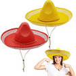 4E’s Novelty 2 Pack Sombrero Hats for Cinco de Mayo – Mexican Party Hats with Chinstrap