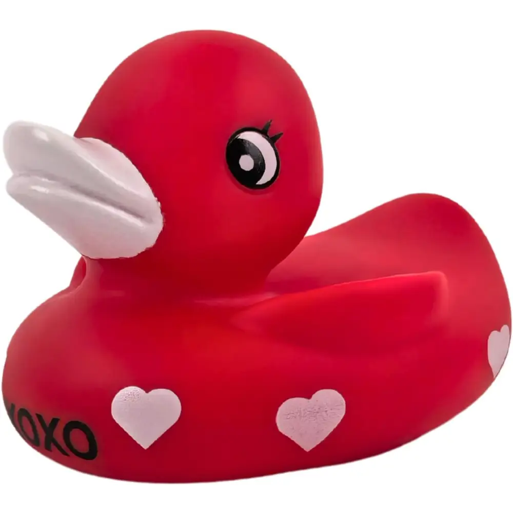4E’s Novelty 2-Pack Valentines Rubber Duck – 3 Red Rubber Ducky with XOXO for Goodie Bags