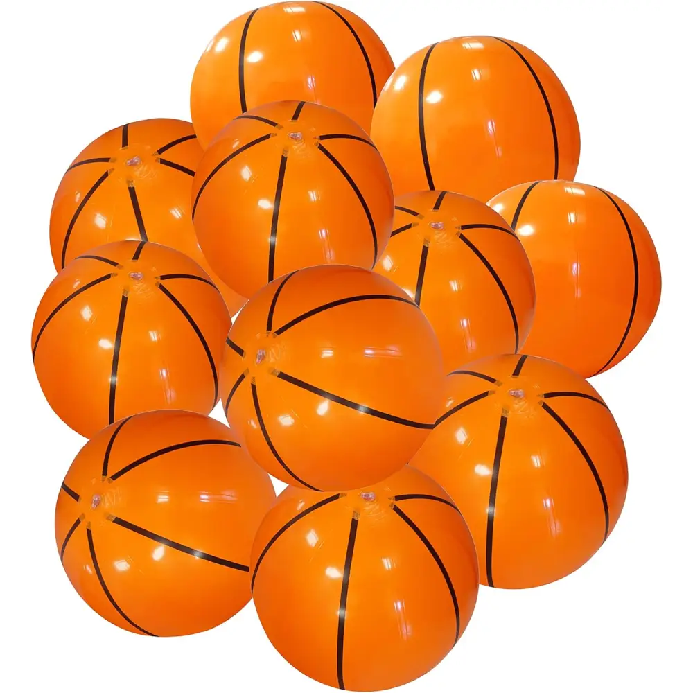 4E’s Novelty 20’’ Inflatable Basketballs – Ultimate Party Decorations & Pool Games (12 Pack)