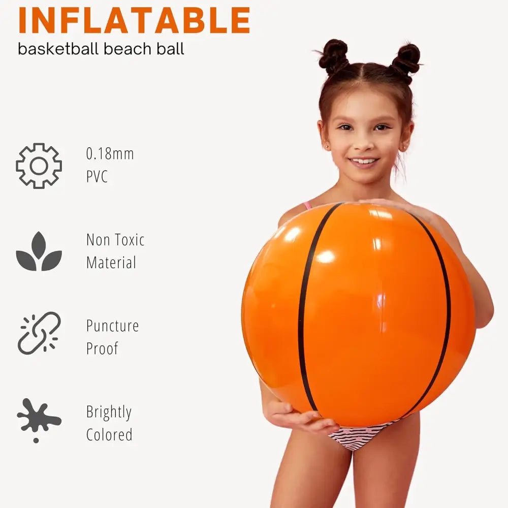 4E’s Novelty 20’’ Inflatable Basketballs – Ultimate Party Decorations & Pool Games (12 Pack)