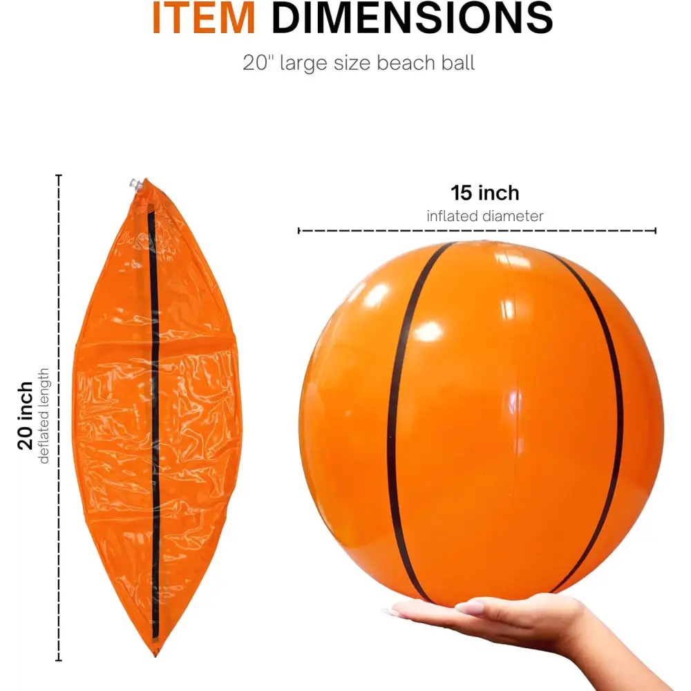 4E’s Novelty 20’’ Inflatable Basketballs – Ultimate Party Decorations & Pool Games (12 Pack)