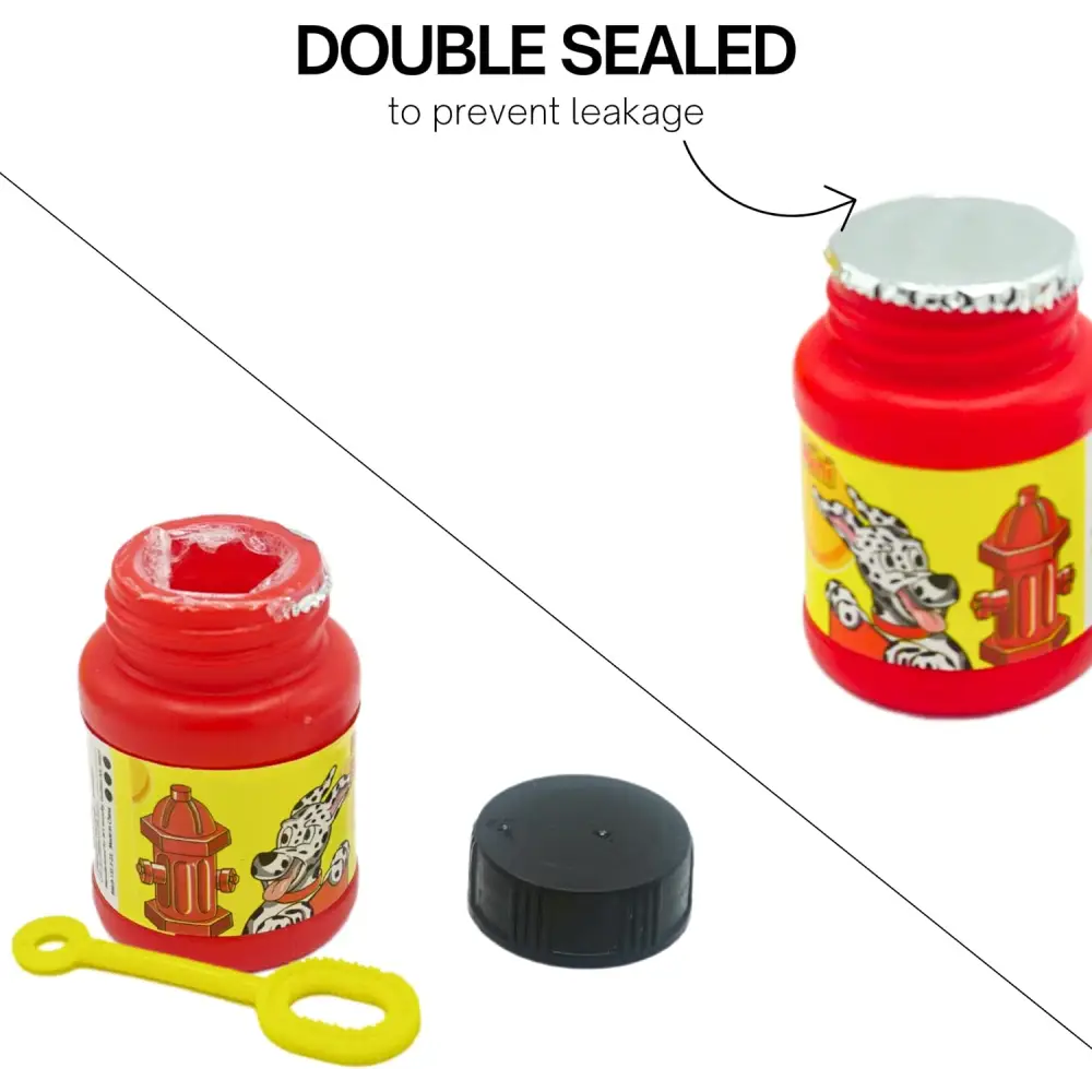 24 Mini Bubbles Bottles Bulk - for Firefighter, Paw Dog Patrol Party Favors - Firefighter Party Supplies, Fire Truck Theme Goodie Bag Fillers for Kids Birthday by 4E's Novelty