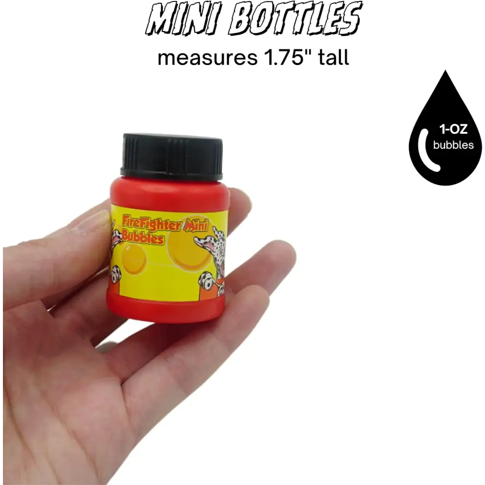 24 Mini Bubbles Bottles Bulk - for Firefighter, Paw Dog Patrol Party Favors - Firefighter Party Supplies, Fire Truck Theme Goodie Bag Fillers for Kids Birthday by 4E's Novelty