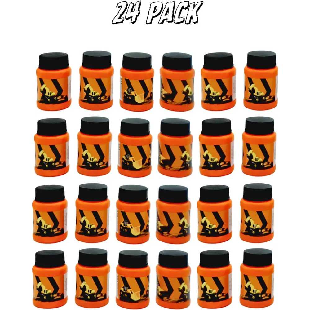 24 Pack Construction Themed Mini Bubbles Party Favors for Kids 1 FL oz. Construction Birthday Party Supplies, Dump Truck Decorations, Goodie Bag Fillers, Bulk Bubble Bottles for Kids Summer Toys