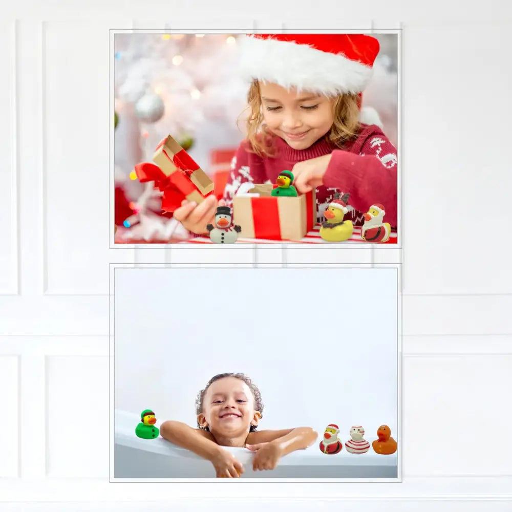 4E’s Novelty 24 Pack 2.5’’ Christmas Rubber Ducks Bulk - Holiday Fun Rubber Duckies for Jeeps & Bath Time