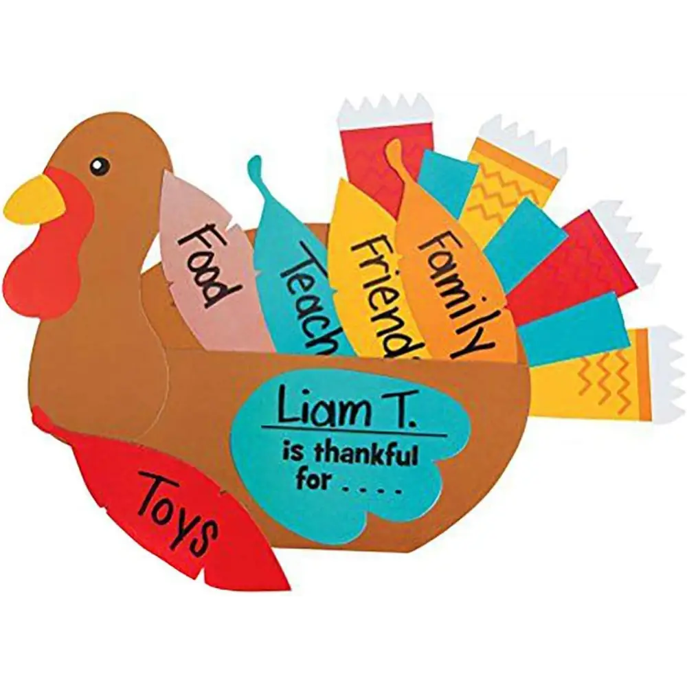 4E’s Novelty 24 Pack Blank Foam Turkey Craft-8’’ Foam Turkey Cutouts for Classroom Thanksgiving Turkey Bulletin Board