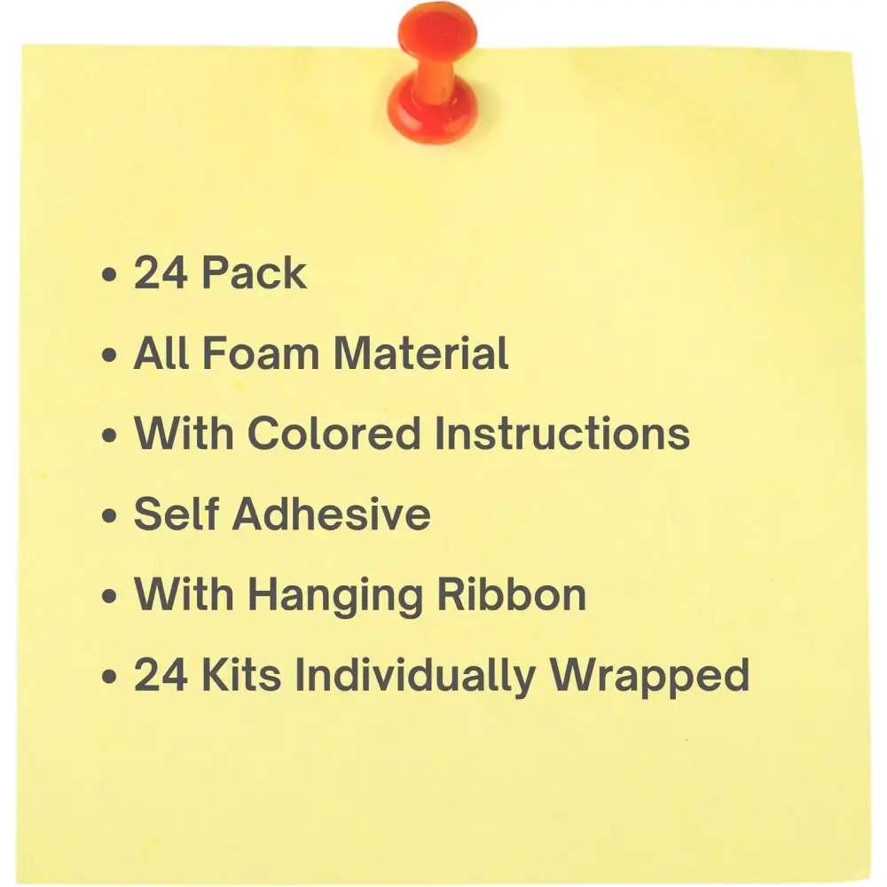 4E’s Novelty 24 Pack Christmas Tree Craft Kit - Individually Wrapped Ornament Decorating Kit for Kids 3-12 Self