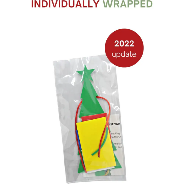 4E’s Novelty 24 Pack Christmas Tree Craft Kit - Individually Wrapped Ornament Decorating Kit for Kids 3-12 Self