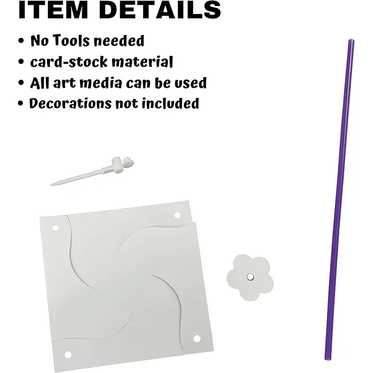 4E’s Novelty 24 Pack DIY Pinwheels Craft for Kids Bulk Summer Pinwheel