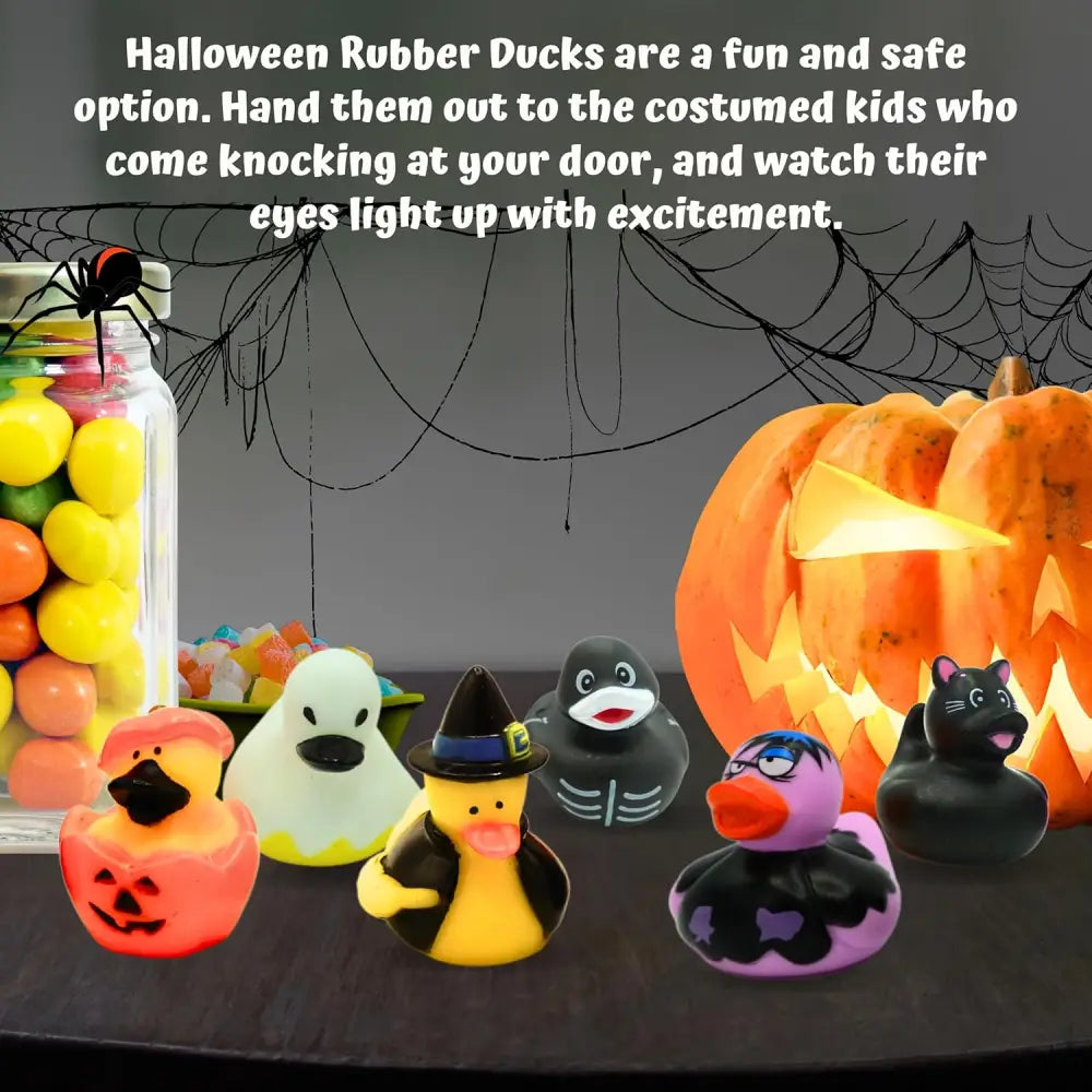 4E’s Novelty 24-Pack Halloween Rubber Ducks – Assorted Jeep Ducking Toys & Party Favors