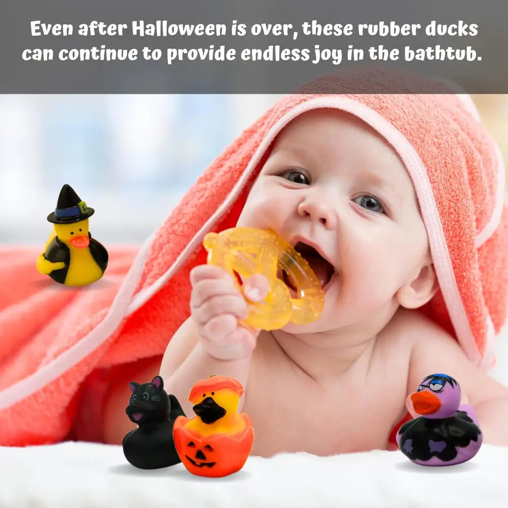 4E’s Novelty 24-Pack Halloween Rubber Ducks – Assorted Jeep Ducking Toys & Party Favors