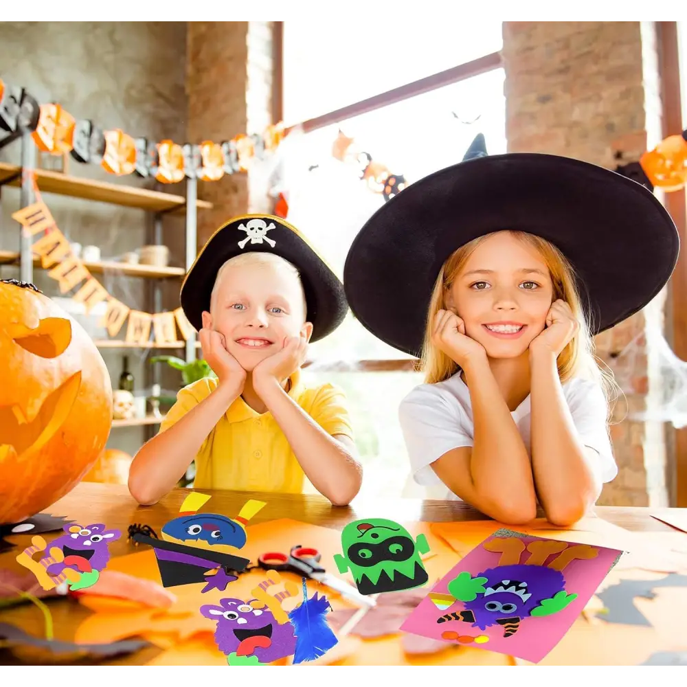 4E’s Novelty 24 Pack Halloween Silly Monster Craft Kit – Foam Magnet Crafts for Kids Ages 3 + Party Fun - Arts & Crafts