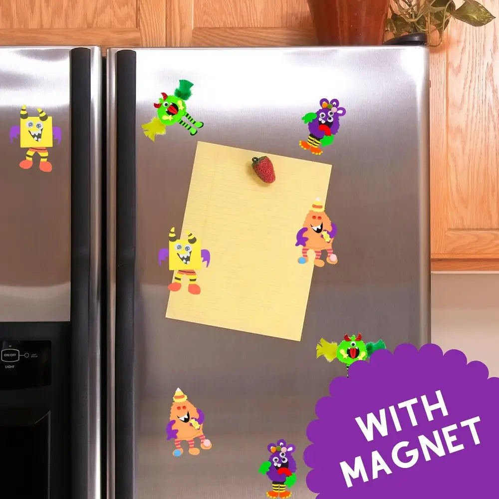 4E’s Novelty 24 Pack Halloween Silly Monster Craft Kit – Foam Magnet Crafts for Kids Ages 3 + Party Fun - Arts & Crafts