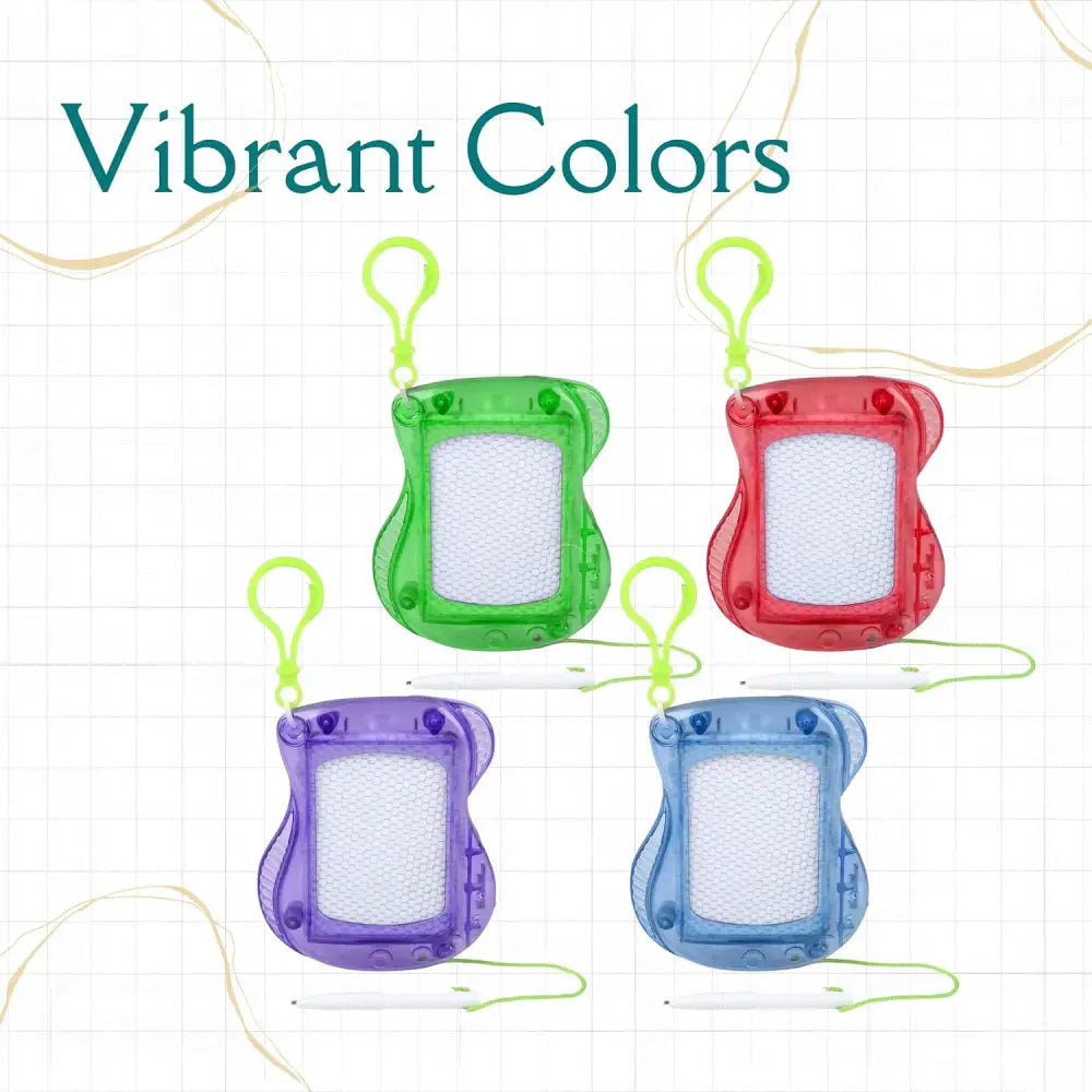 4E’s Novelty 24 Pack Mini Magnetic Drawing Board for Kids - Erasable Doodle Board Keychain Party Favors