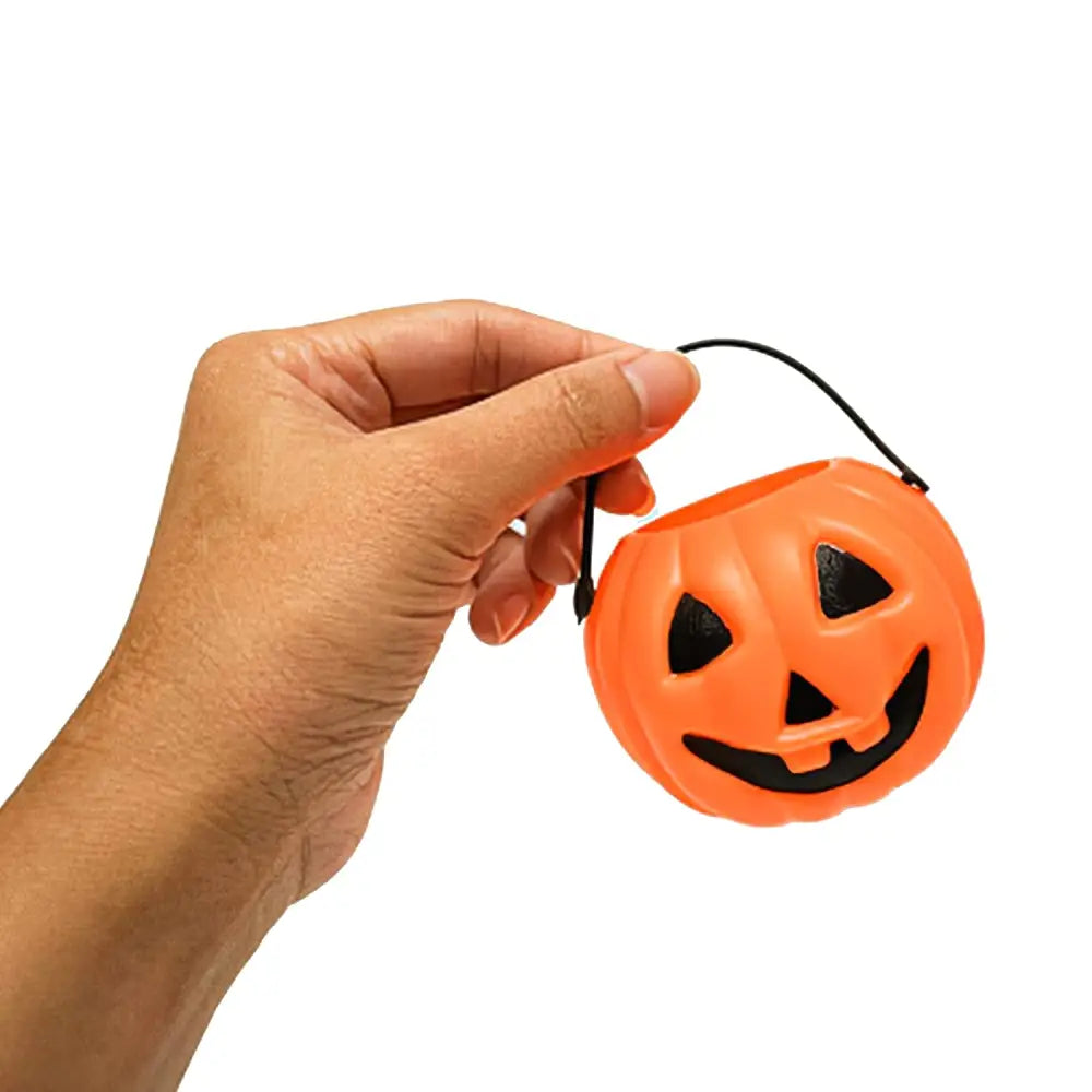 4E’s Novelty 24 Pack Mini Pumpkin Buckets – 2.5’’ Halloween Treat Pails Plastic Candy Buckets