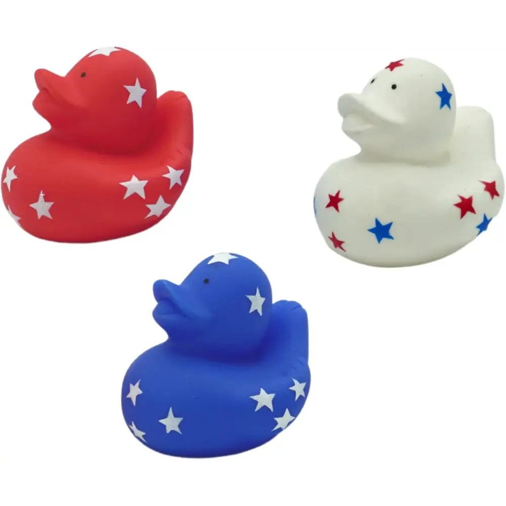 4E’s Novelty 24 Pack Patriotic Rubber Ducks – Jeep Ducks for Ducking Party Favors