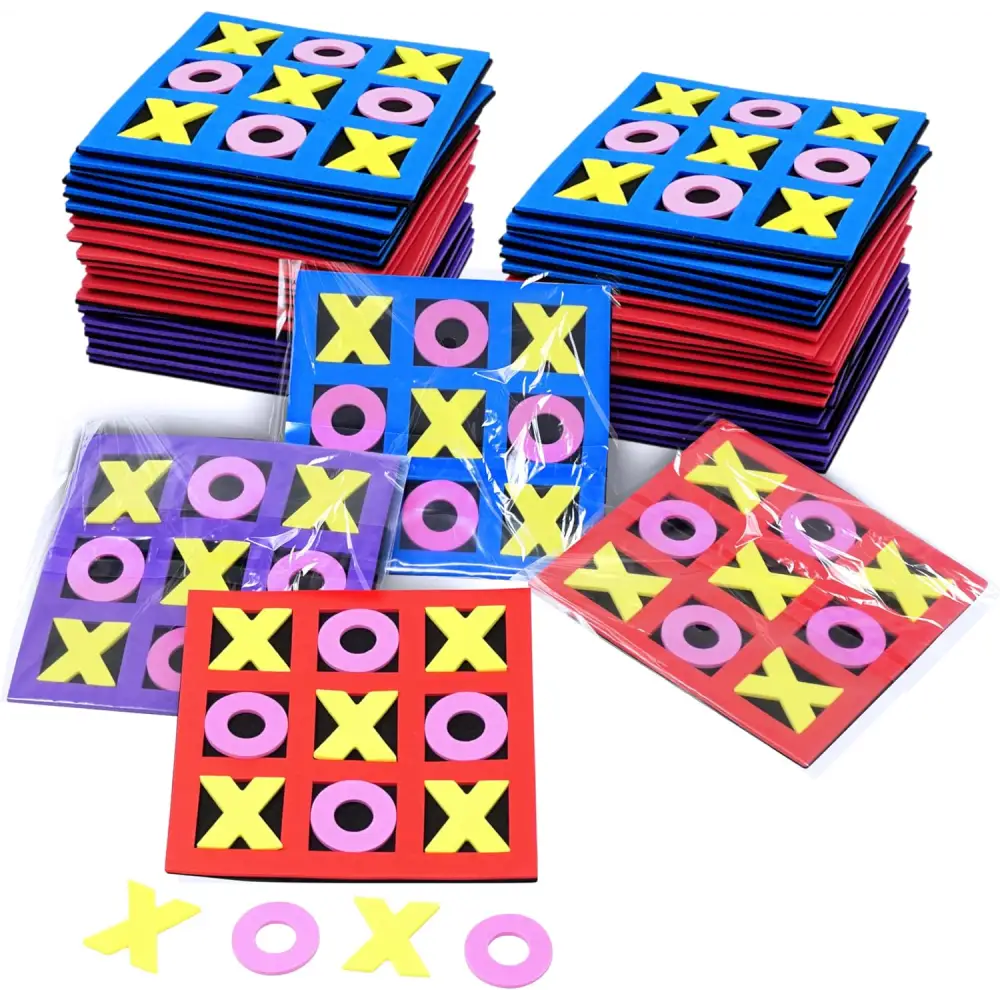 4E’s Novelty 24 Pack Tic Tac Toe Game – Kids Valentine’s Gifts Classroom Exchange Party Favors