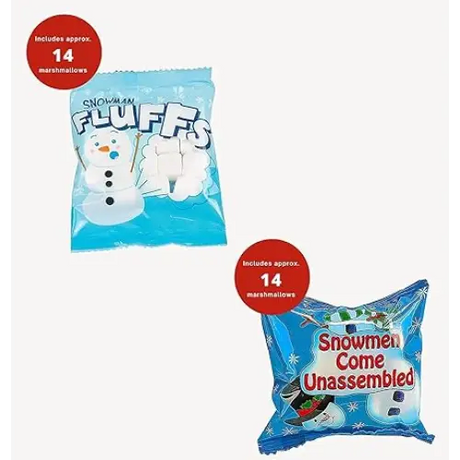 4E’s Novelty 24 Packets 3 Assorted Mini Marshmallows - Individually Wrapped Marshmallows Packets for Hot Chocolate &