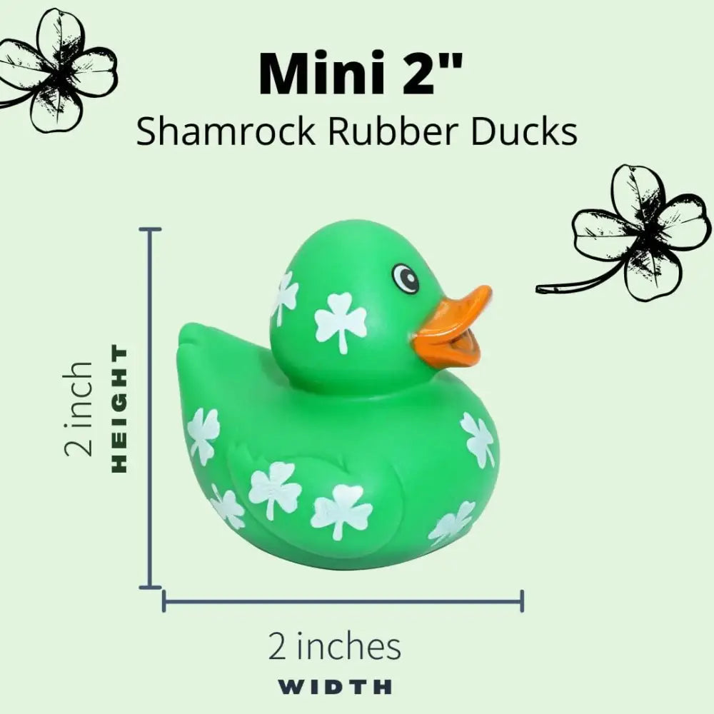 4E’s Novelty 24 Pcs St. Patrick’s Day Rubber Ducks – Shamrock Duckies Bulk Party Favors for Kids