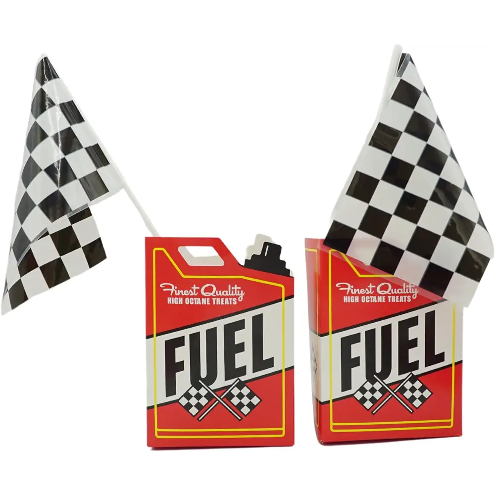 4E’s Novelty 24 Race Car Popcorn Boxes w/ Checkered Flags – Car Party Decorations