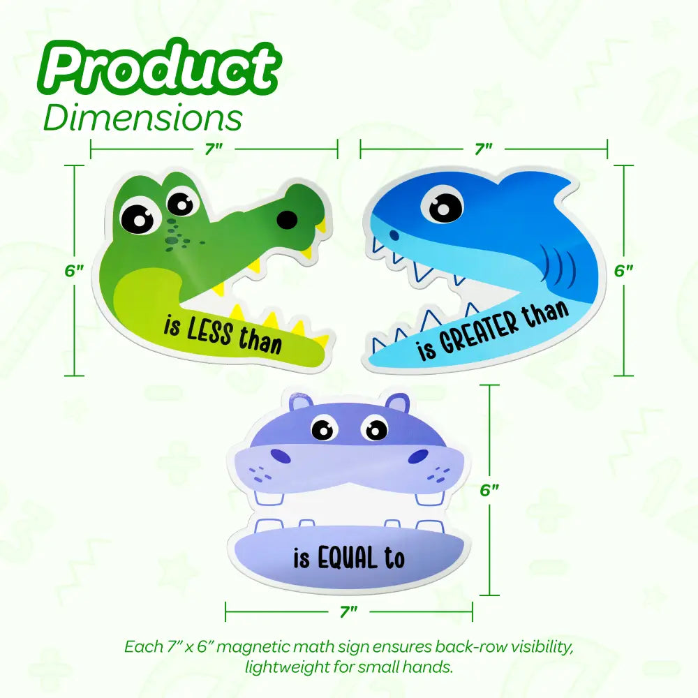 4E’s Novelty 3 Magnetic Math Signs Greater Than Less Than Equal