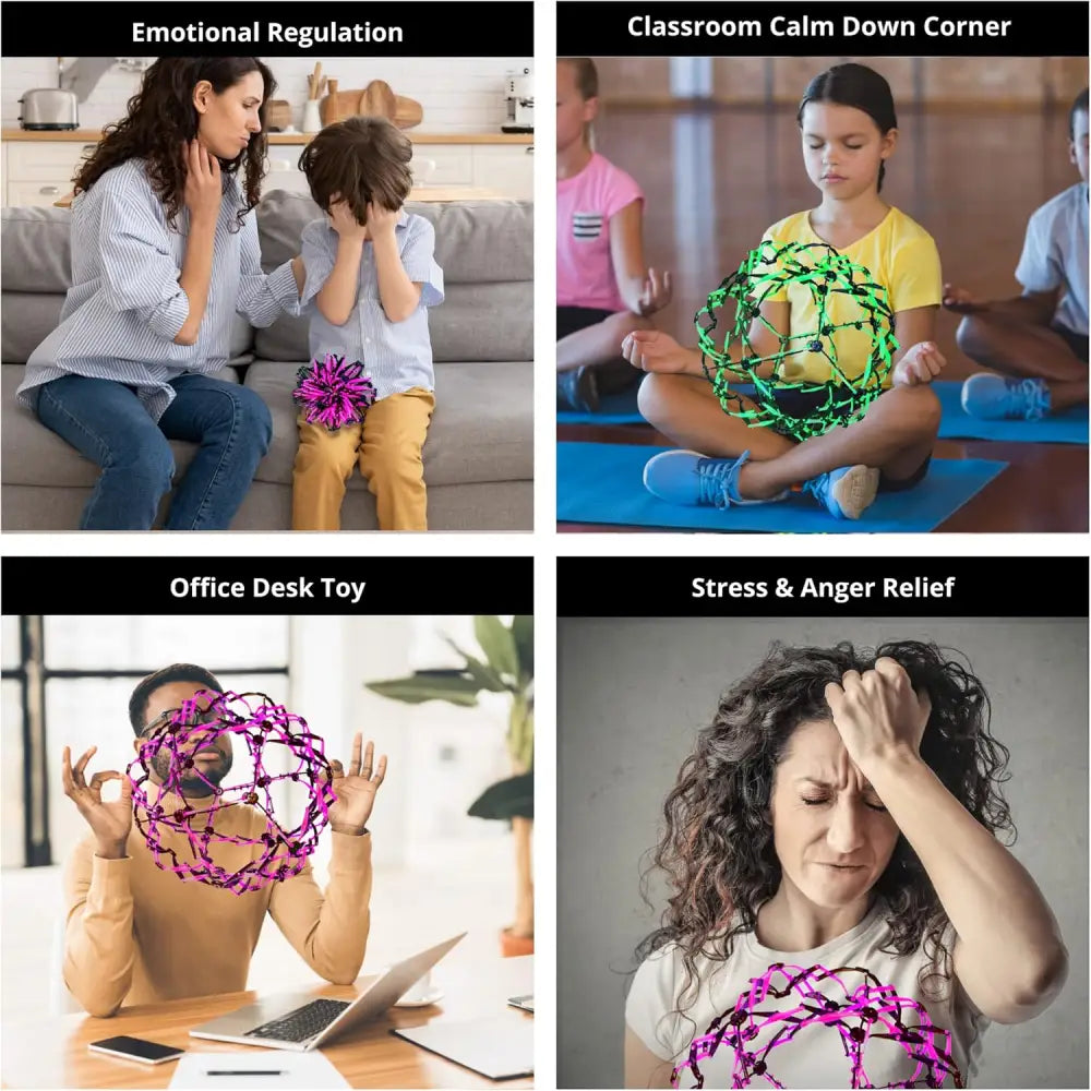 4E’s Novelty 3 Pack Expandable Breathing Ball – Stress Relief Toy for Kids & Adults Ideal for Yoga ADHD and Calm Down