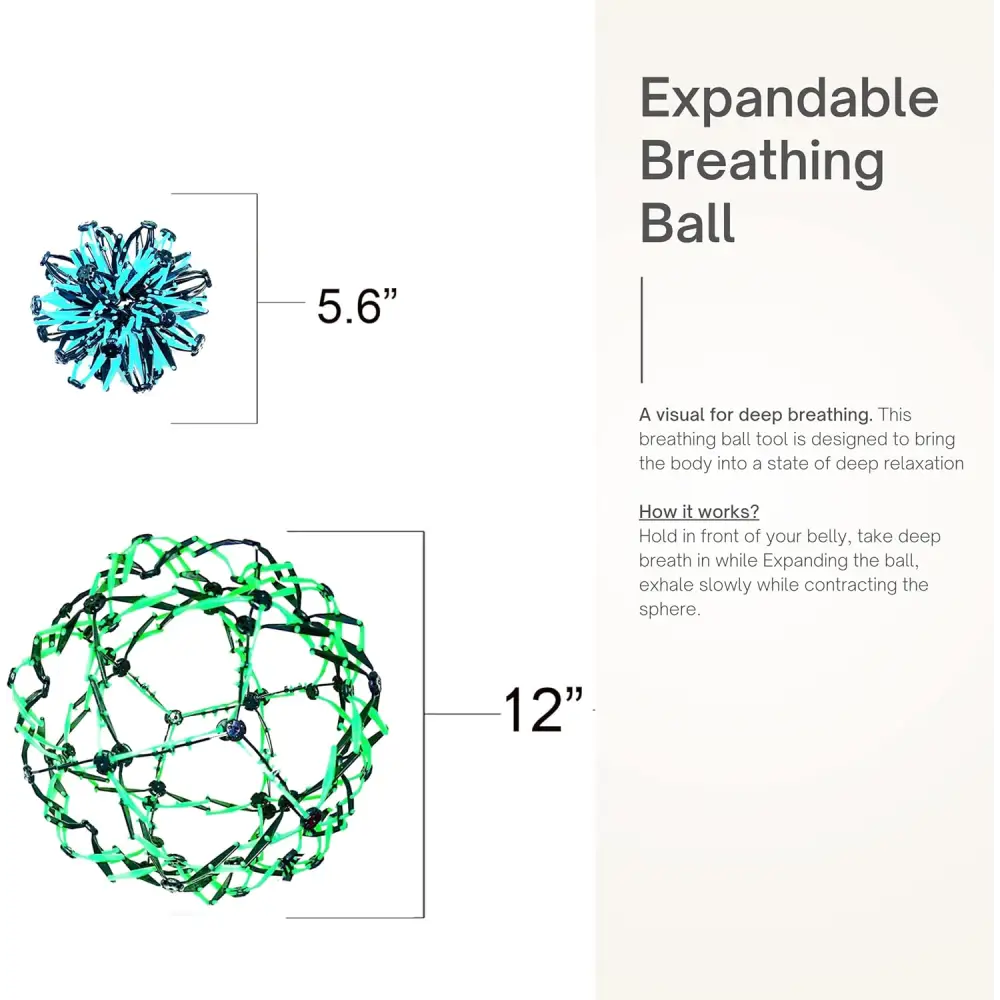 4E’s Novelty 3 Pack Expandable Breathing Ball – Stress Relief Toy for Kids & Adults Ideal for Yoga ADHD and Calm Down