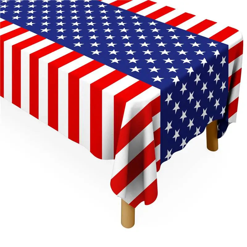4E’s Novelty 3 Pack Patriotic Table Cloth 54” x 108’’ for 4th of July Decorations Disposable Tablecloth