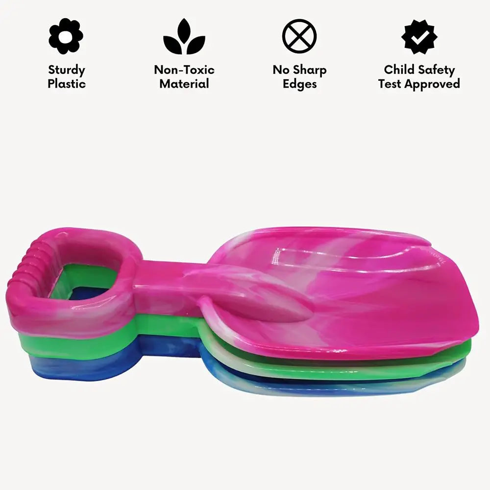 4E's Novelty 3 Pcs Large 15 Inch Beach Shovel Toy Set - Heavy Duty Plastic Sand Shovels for Kids, Ideal for Ages 3-10 and Outdoor Summer Sandbox Play