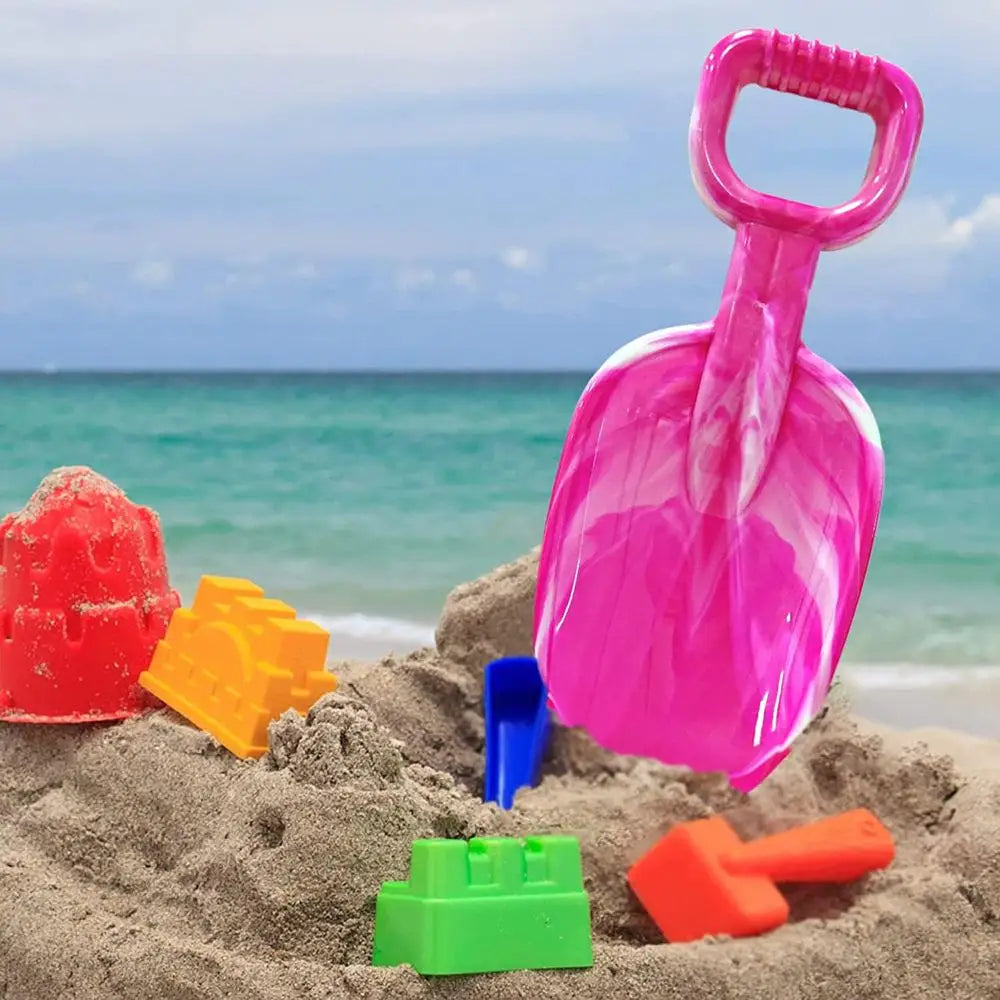 4E's Novelty 3 Pcs Large 15 Inch Beach Shovel Toy Set - Heavy Duty Plastic Sand Shovels for Kids, Ideal for Ages 3-10 and Outdoor Summer Sandbox Play