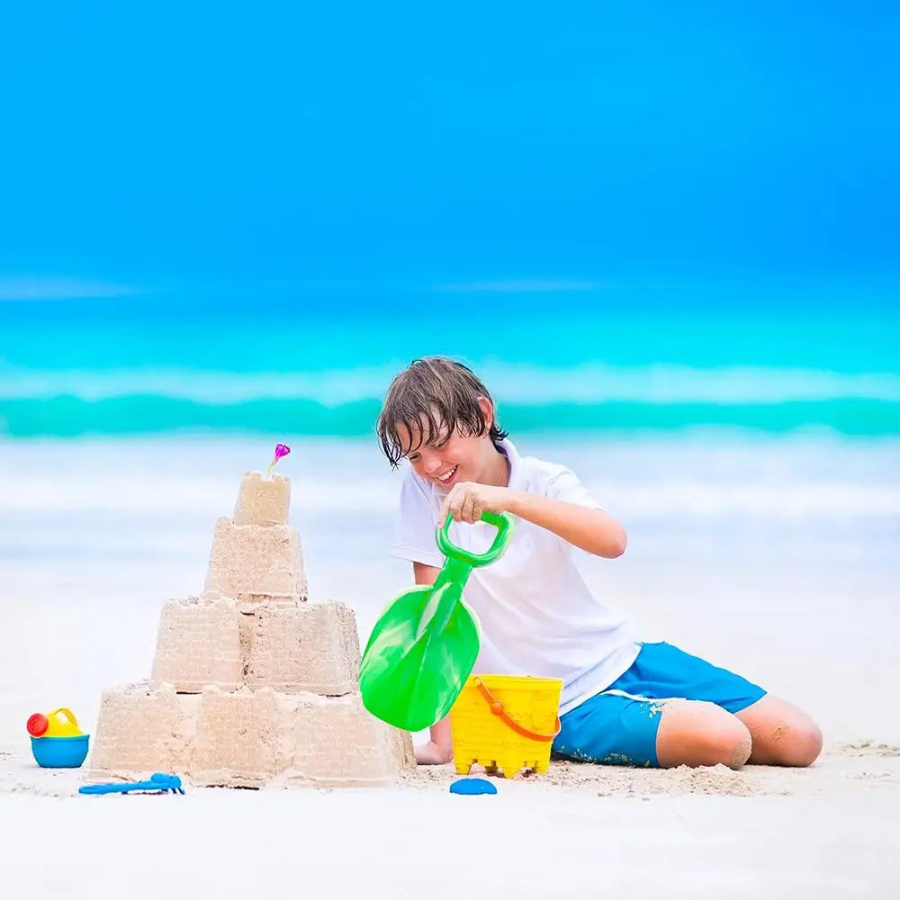 4E's Novelty 3 Pcs Large 15 Inch Beach Shovel Toy Set - Heavy Duty Plastic Sand Shovels for Kids, Ideal for Ages 3-10 and Outdoor Summer Sandbox Play