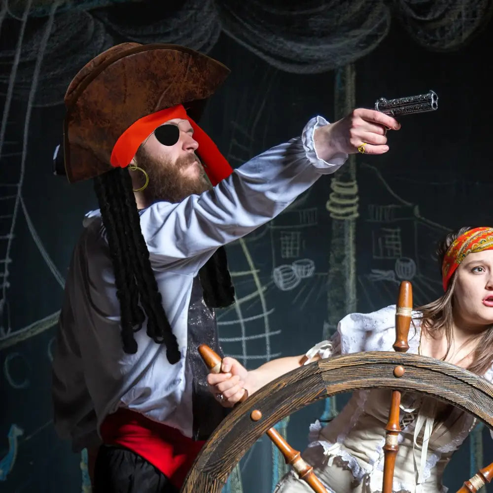 4E’s Novelty 3 pcs Pirate Set – Authentic Pirate Accessories for Men Women and Kids - Costume Accessories