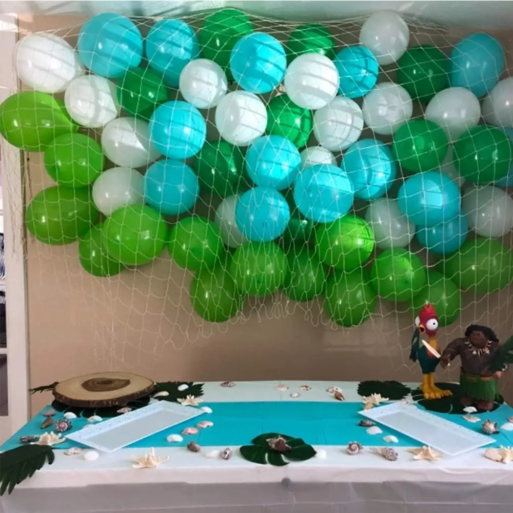 Decorative fishnet for mermaid birthday party or pirate decorations, table cover, beach-themed or coastal decor